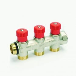 Persmess.koll. 3/4" ingeb.kr. HB rood -3 aansl. M24M