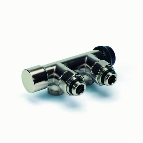 Haaks H-stuk "Optima" 1/2"MxM24M  inox met bypass