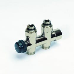 Recht H-stuk "Optima" 1/2"MxM24M  inox met bypass