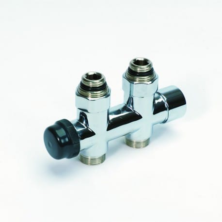 Recht H-stuk "Optima" 1/2"MxM24M  Ni  met bypass
