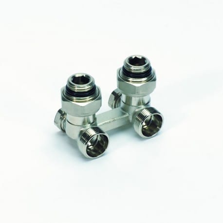 Haaks H-stuk (2 - pijps) 1/2"MxM24M